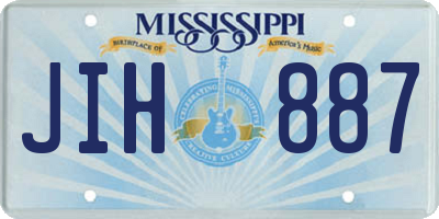 MS license plate JIH887
