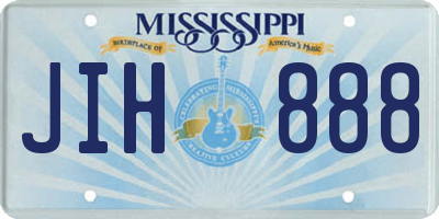 MS license plate JIH888