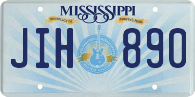 MS license plate JIH890