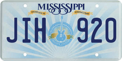 MS license plate JIH920