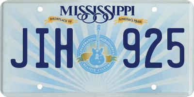 MS license plate JIH925
