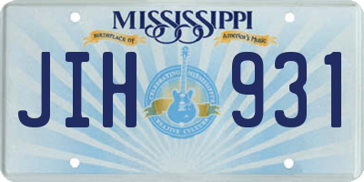 MS license plate JIH931