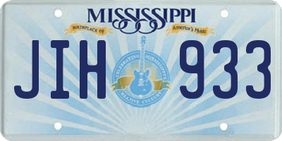 MS license plate JIH933