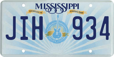 MS license plate JIH934