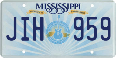MS license plate JIH959