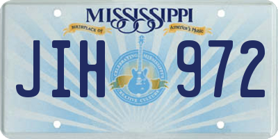 MS license plate JIH972