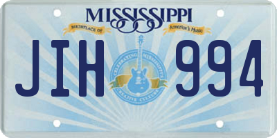 MS license plate JIH994