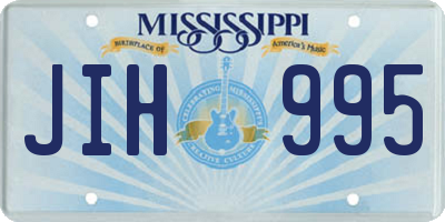 MS license plate JIH995