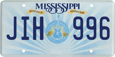 MS license plate JIH996