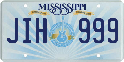 MS license plate JIH999