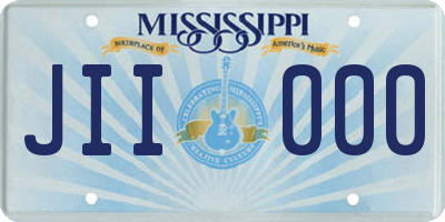 MS license plate JII000