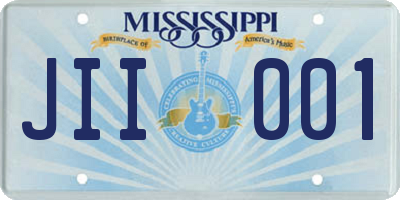 MS license plate JII001