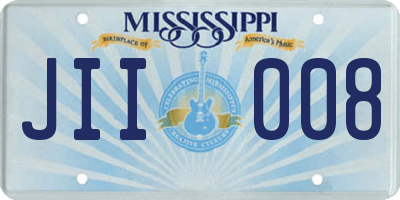 MS license plate JII008