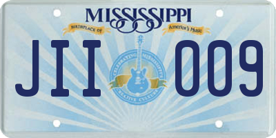 MS license plate JII009