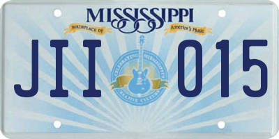 MS license plate JII015