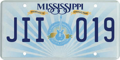 MS license plate JII019