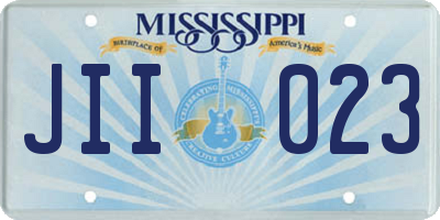 MS license plate JII023