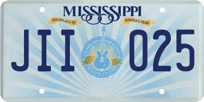 MS license plate JII025