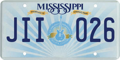 MS license plate JII026