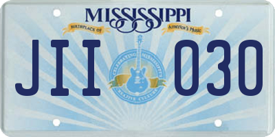 MS license plate JII030
