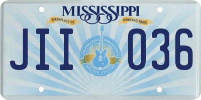 MS license plate JII036