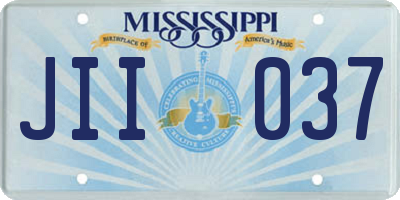 MS license plate JII037