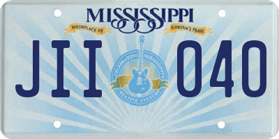 MS license plate JII040