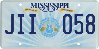 MS license plate JII058