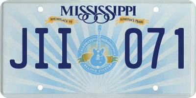 MS license plate JII071