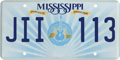 MS license plate JII113