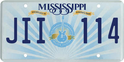 MS license plate JII114