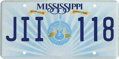 MS license plate JII118
