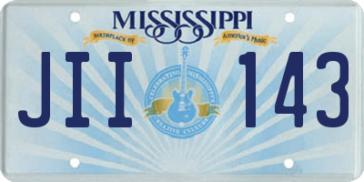 MS license plate JII143