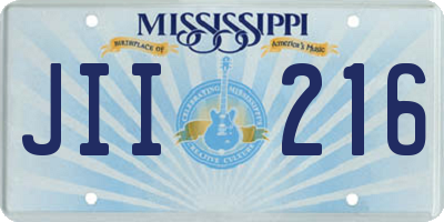 MS license plate JII216