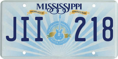MS license plate JII218