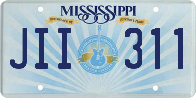 MS license plate JII311