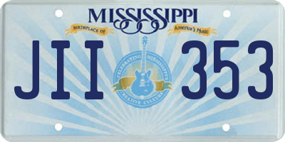 MS license plate JII353