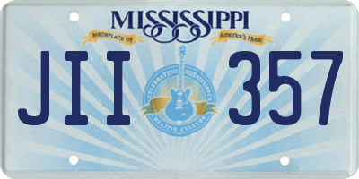 MS license plate JII357