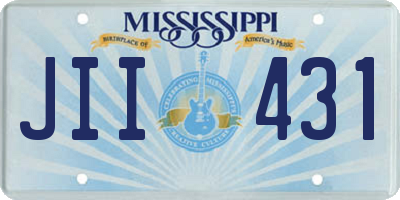 MS license plate JII431
