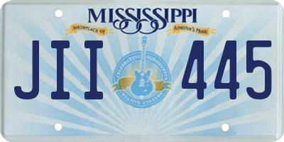 MS license plate JII445