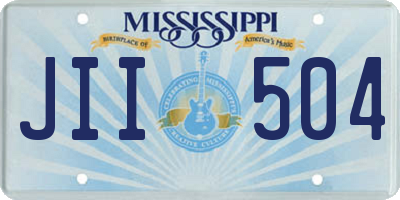 MS license plate JII504