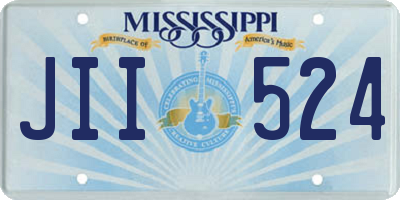MS license plate JII524