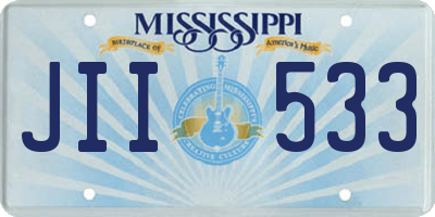 MS license plate JII533