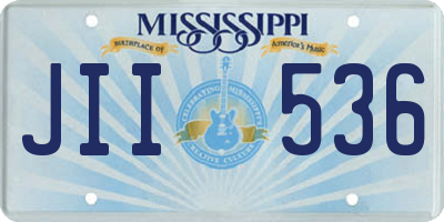 MS license plate JII536