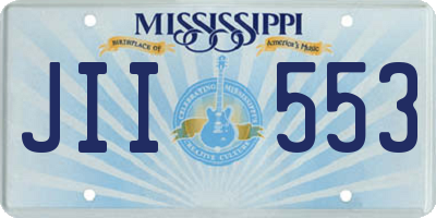MS license plate JII553