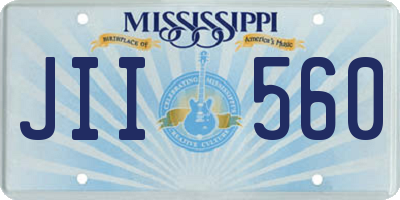 MS license plate JII560