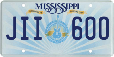 MS license plate JII600