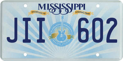 MS license plate JII602