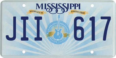 MS license plate JII617