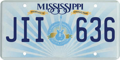 MS license plate JII636